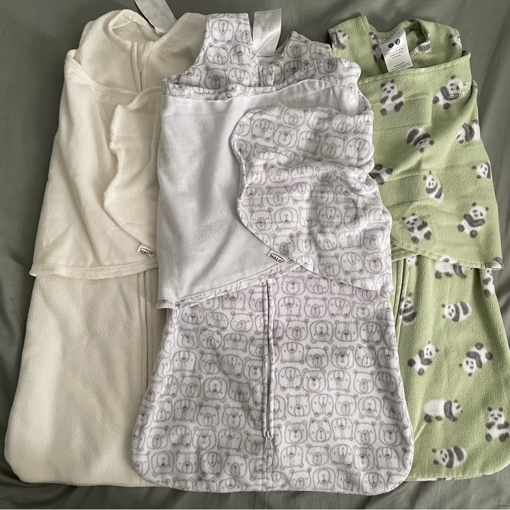 Halo fleece sleep sack- newborn size- set of 3
